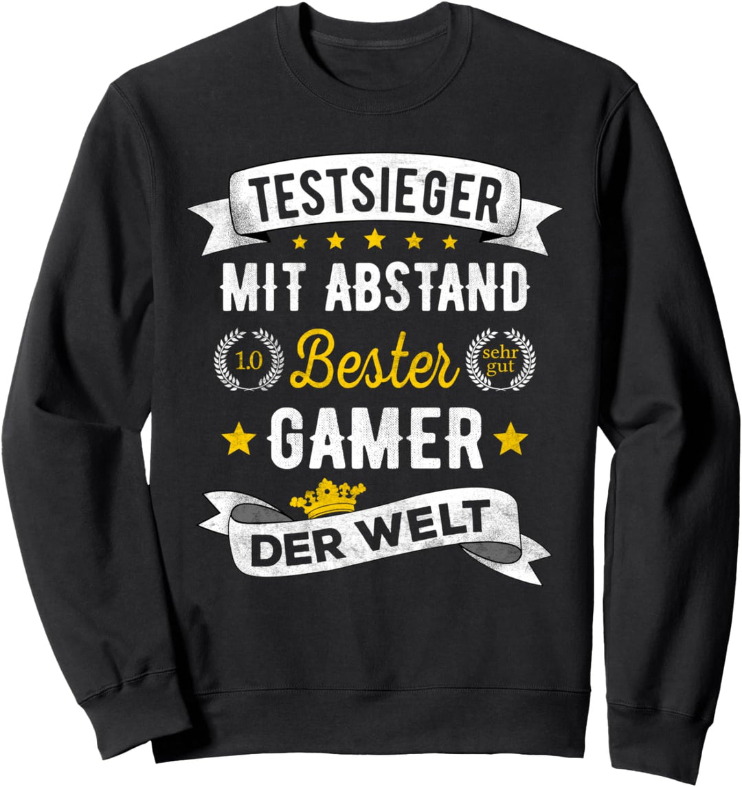 Bester Gamer Der Welt Testsieger Spruch Zocker Sweatshirt