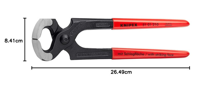 Knipex Hammerzange schwarz atramentiert, mit Kunststoff überzogen 210 mm (SB-Karte/Blister) 51 01 21