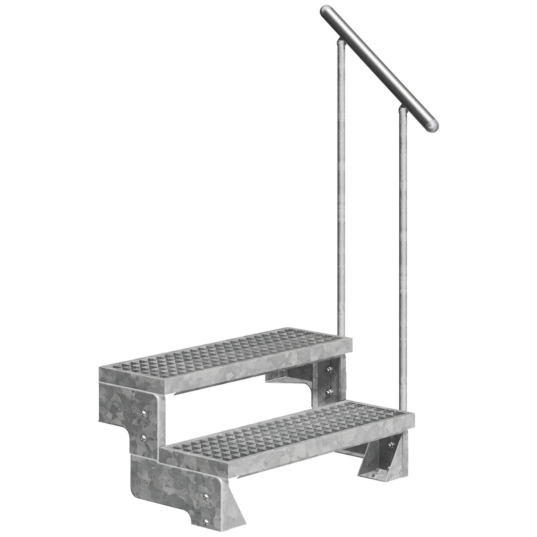 DOLLE Aussentreppe Gardentop mit 2 Stufen | Geschosshöhe 36-44 cm │ Stufenauflage Gitterroststufen │