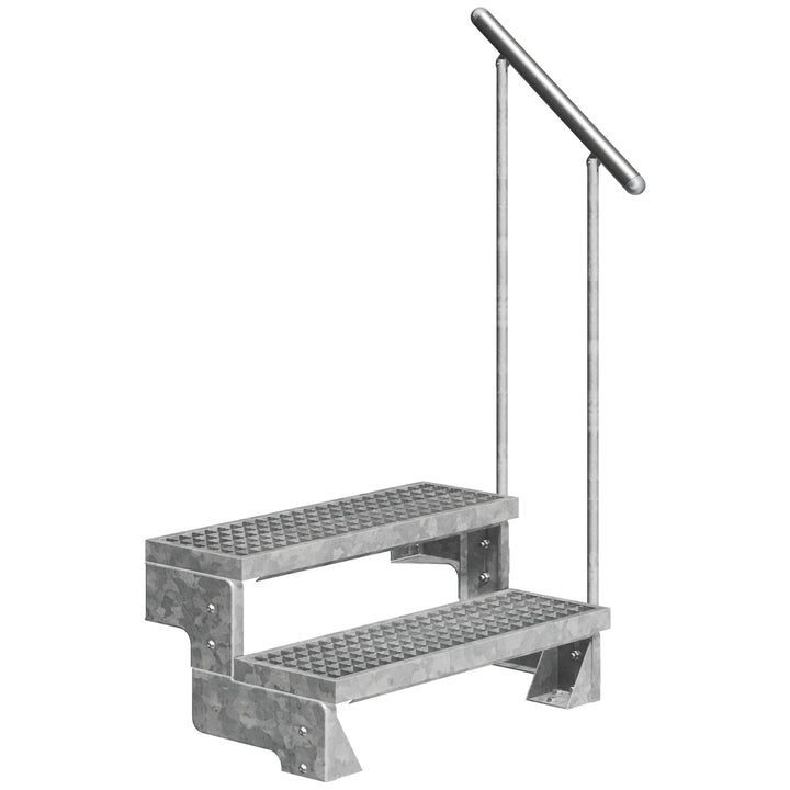 DOLLE Aussentreppe Gardentop mit 2 Stufen | Geschosshöhe 36-44 cm │ Stufenauflage Gitterroststufen │