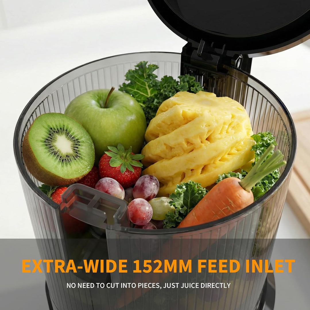 SJ-068 Entsafter Slow Juicer, 152mm Einfüllschacht, Saftausbeute Titanium Gray, Titanium Gray