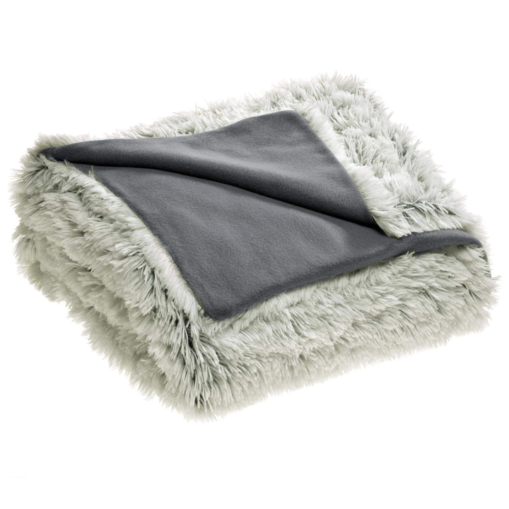 CelinaTex Shetland Bettwäsche 140 x 200 cm 2-teilig Creme grau Polar-Fleece Bettbezug Flokati Optik