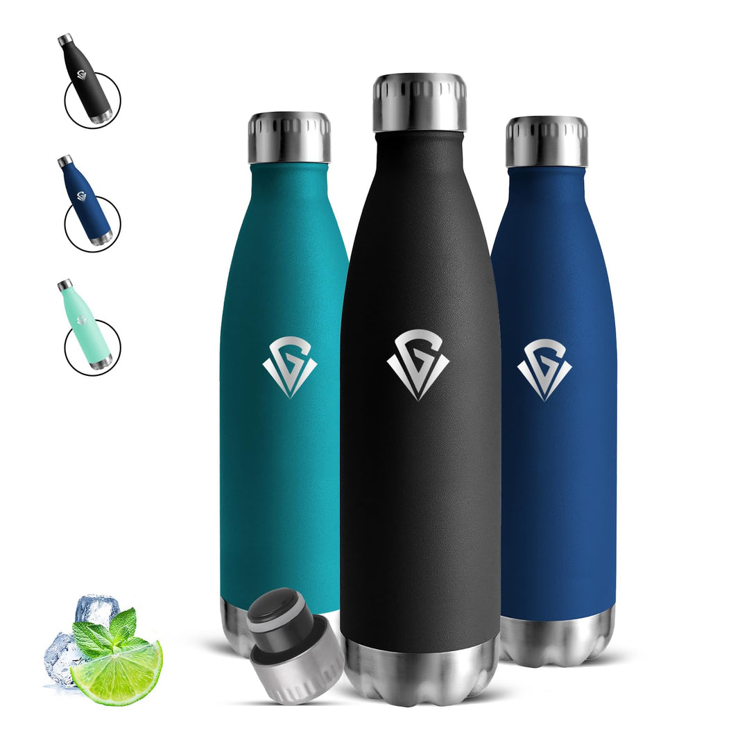 Edelstahl-Trinkflasche, Thermosflasche 0 5 liter, Wasserflasche Metall, Isolierflasche Doppelwandig,
