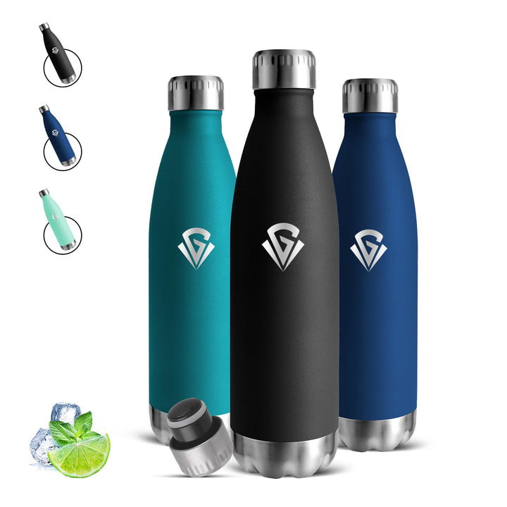 Edelstahl-Trinkflasche, Thermosflasche 0 5 liter, Wasserflasche Metall, Isolierflasche Doppelwandig,