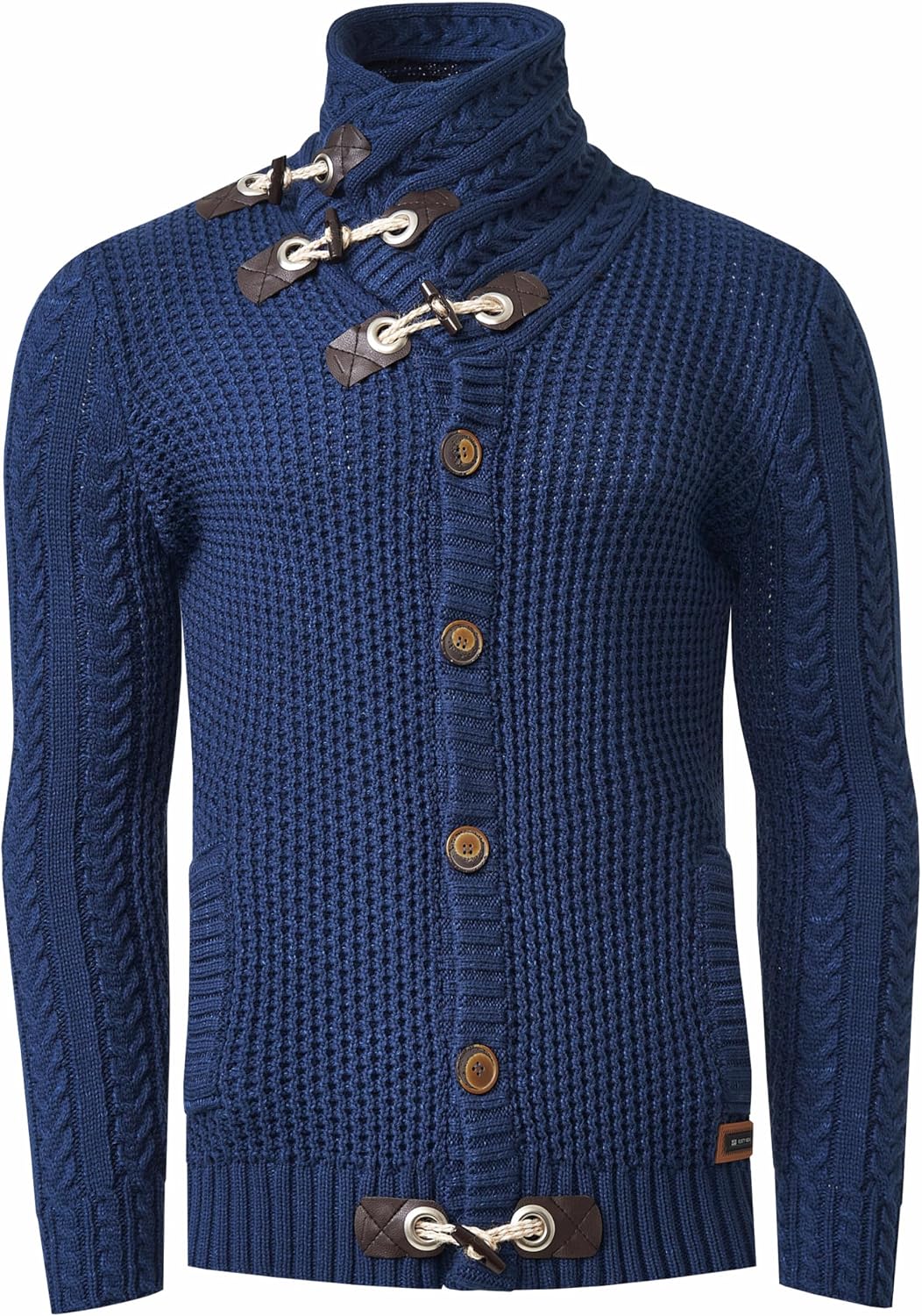 Subliminal Mode Herren-Pullover, Grobstrick, Stehkragen, Basic-Stil, Strickpullover, Winter, Rundhal