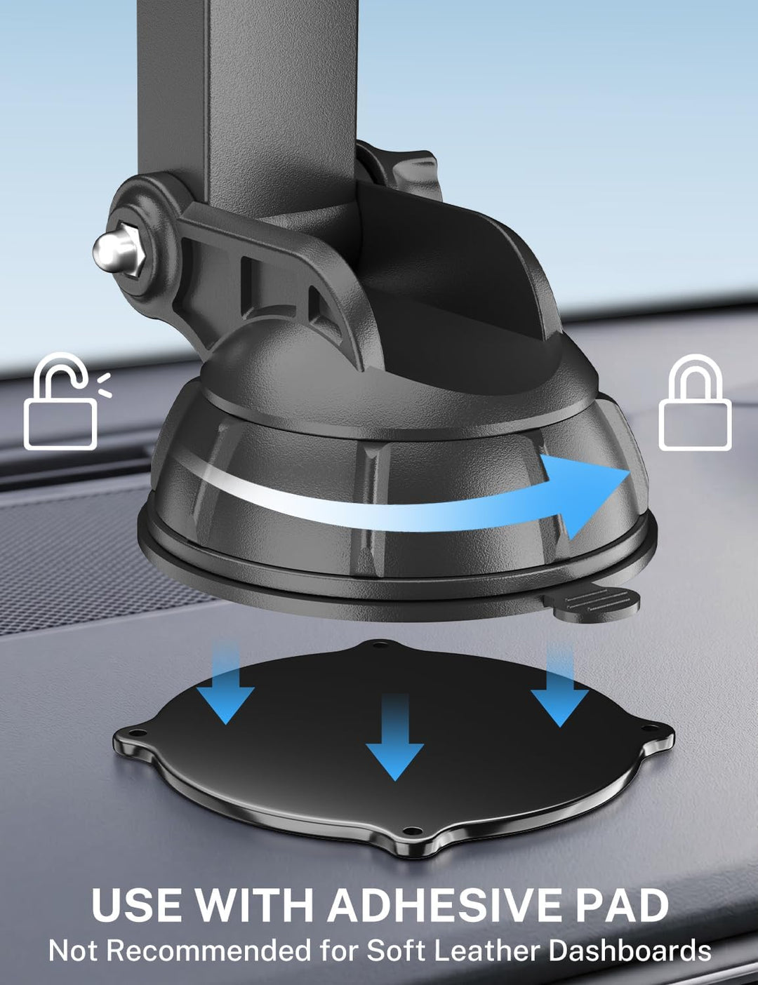 PLDHPRO Tablet Halterung Auto Vorne, Tablethalterungen Auto für LKW Armaturenbrett &amp; Windschutzschei