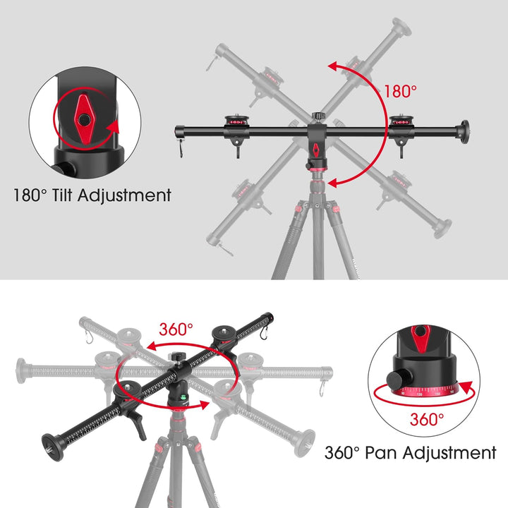 Manbily Overhead Stativ Horizontaler Verlängerungsarm 70cm Drehbares 360° Überkopf 180° Vertikal Sta