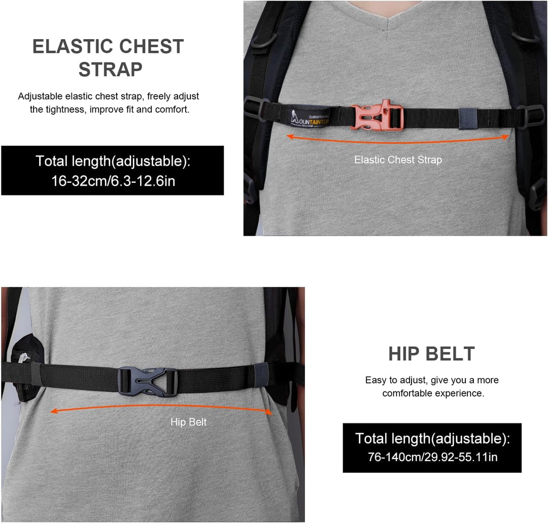 MOUNTAINTOP 40L Wanderrucksack Herren Damen Trekkingrucksack Outdoor Rucksäcke mit Regenhülle für Ca