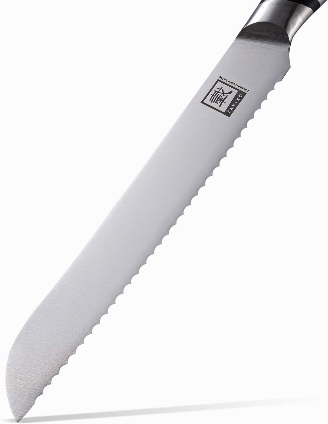 zayiko NAMI Brotmesser mit Wellenschliff 34 cm Länge mit 20,5cm Klinge aus deutschem Edelstahl und e
