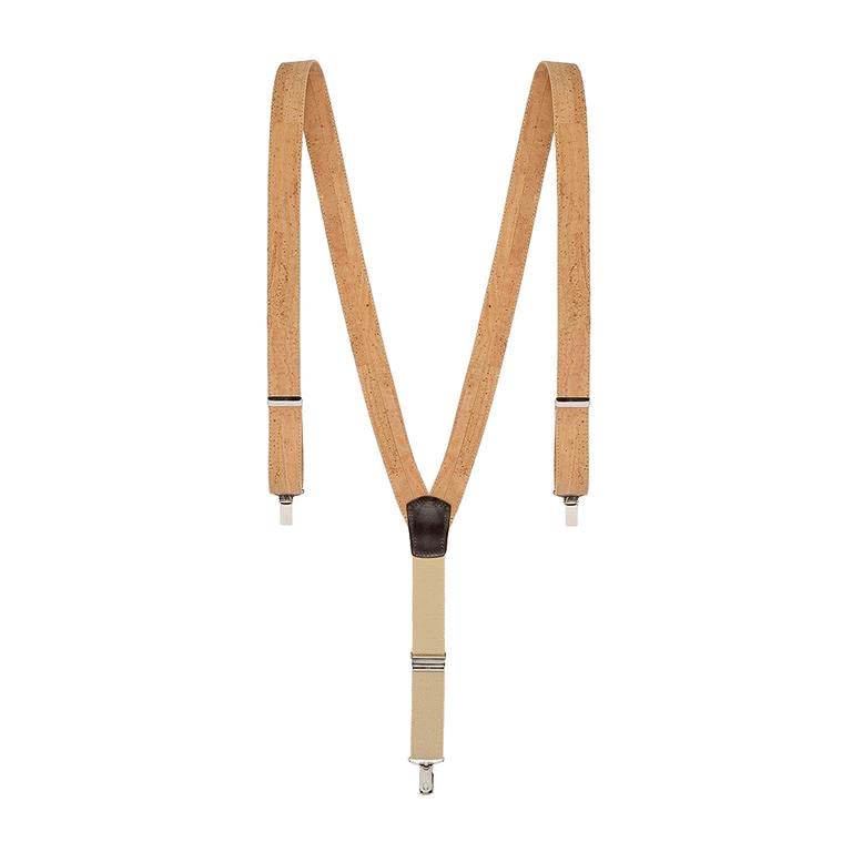 Korkhosenträger | Hosenträger aus Kork | Silbernen Schnallen | Korkstoff beige | Nachhaltige Mode |