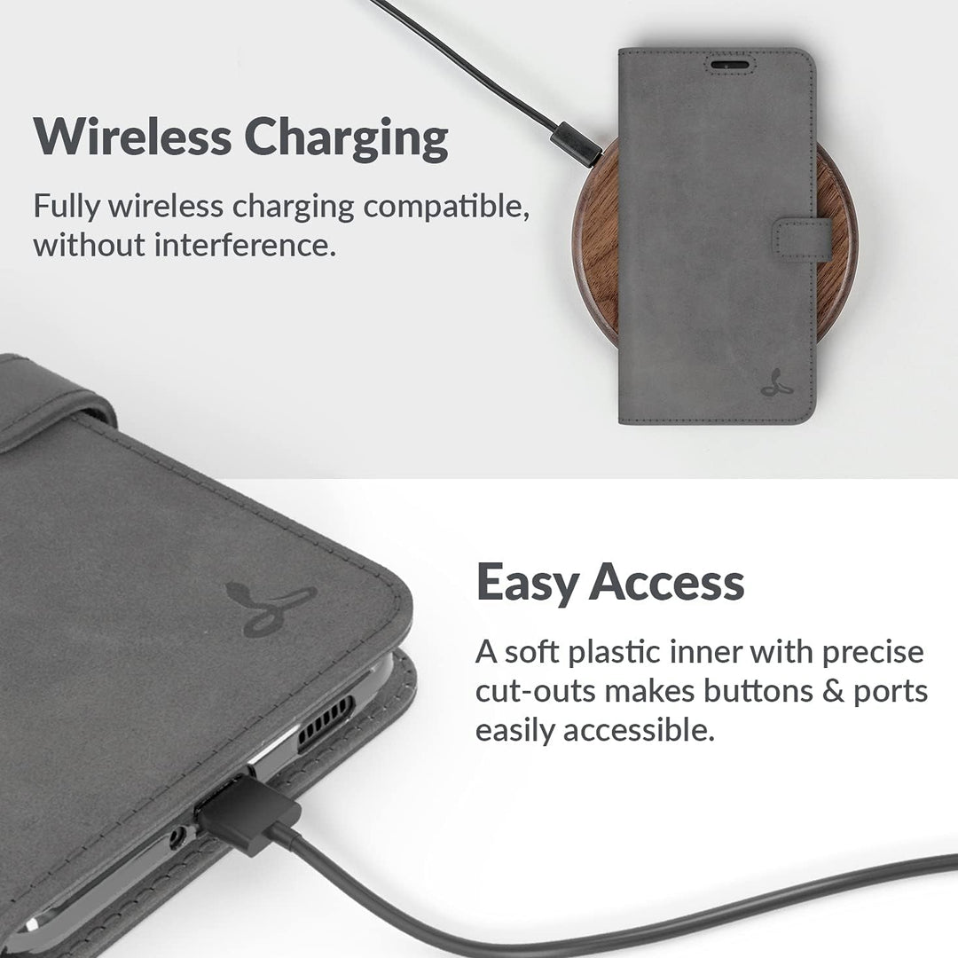 Snakehive Galaxy S21 Plus 5G Hülle Leder | Stylische Handyhülle mit Kartenhalter & Standfuss | Handy