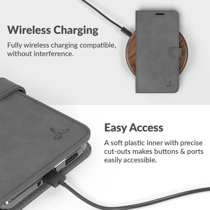 Snakehive Galaxy S21 Plus 5G Hülle Leder | Stylische Handyhülle mit Kartenhalter & Standfuss | Handy