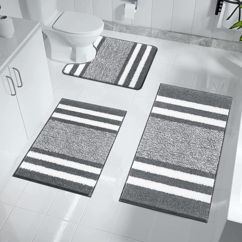 Pauwer Ultra Dicker Badteppich Set 3 Teilig Weich Hochflor Duschteppich Badematte Toilettenmatte Mas