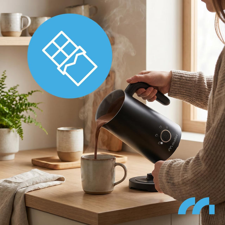 MalTec 4-in-1 Foamy Milchaufschäumer Elektrisch 500W, Milchschäumer für Heissen &amp; Kalten Milchschaum