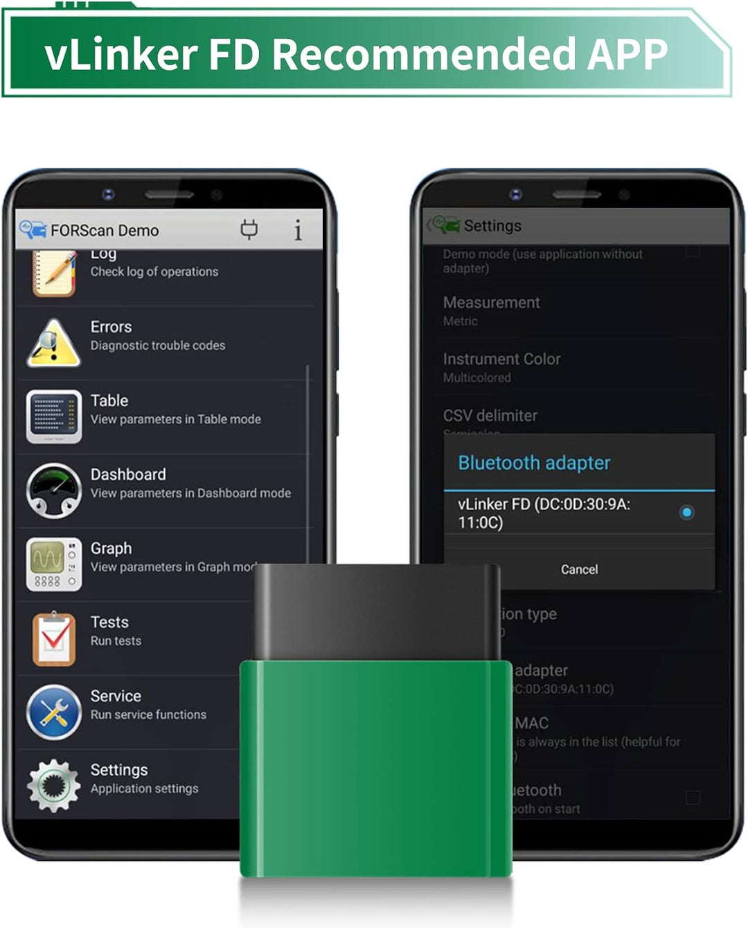 vLinker FD OBD2 Bluetooth Car Code Reader, OBD2 Diagnosescanner für Android &amp; Windows - Made for for