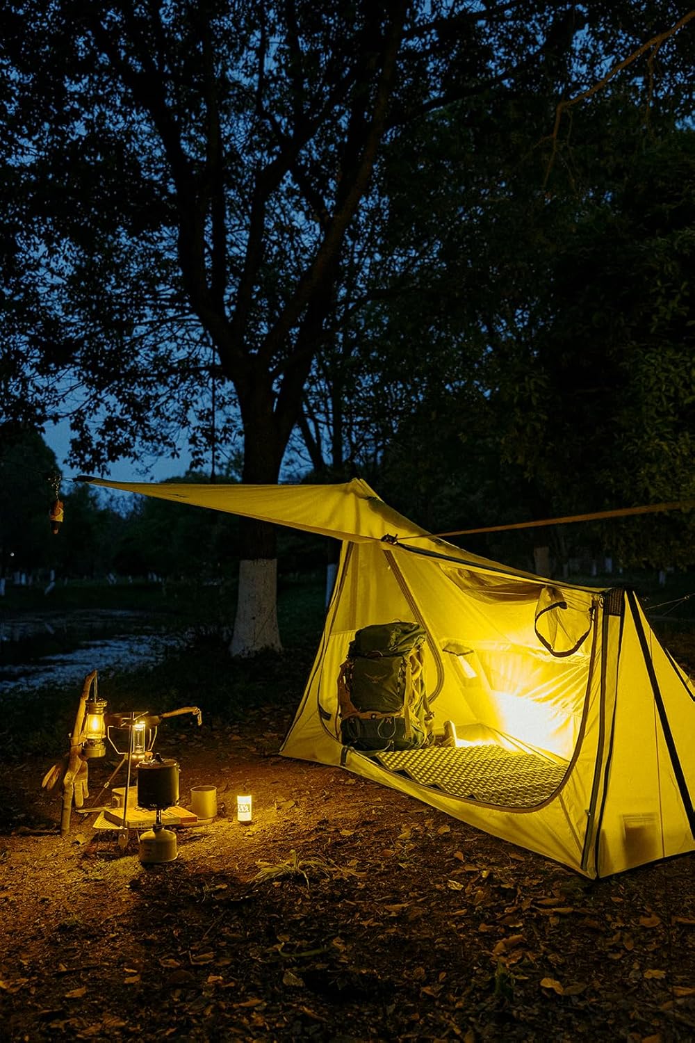 TOMOUNT Ultraleichte Nylon Trekking Shelter EIN-Mann Zelt Kleine Packungsgrösse Zeltbahn, 4 Saison W