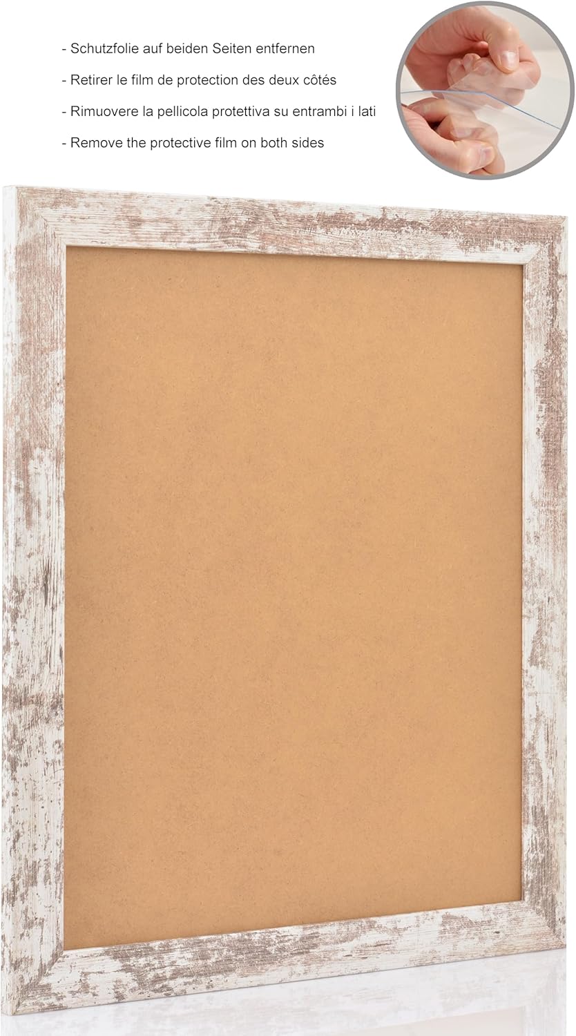 Stallmann Design Bilderrahmen 60x84 cm vintage Holz mit Acrylglas Rahmen-Breite 40mm Posterrahmen We