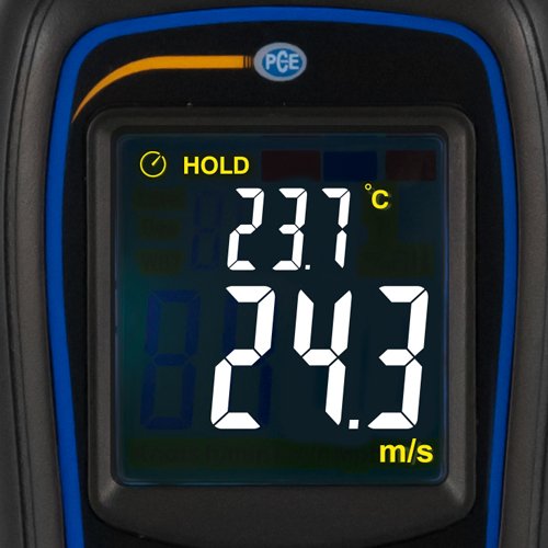 Flügelradanemometer PCE-MAM 2 Mini-Anemometer im Taschenformat mit verschiedenen Einheiten (km/h, m/