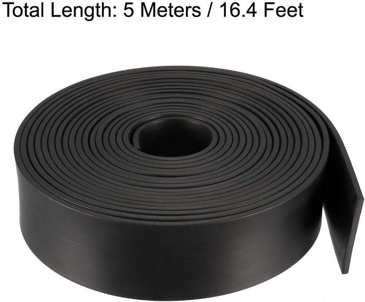 sourcing map Gummidichtung Gummistreifen Massiver Rechteck 40mm Breit, 3mm Dick, 5 Meter Lang, Schwa