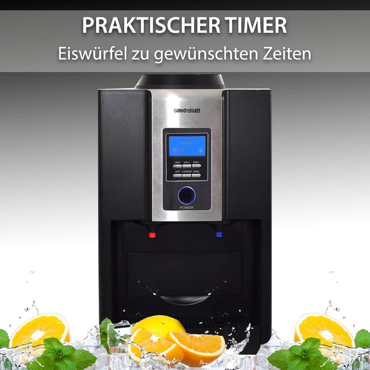 Syntrox Eiswürfelmaschine Snaxa (Heiss,- Kaltwasser Funktion + Display), Eiswürfelproduktion bis zu