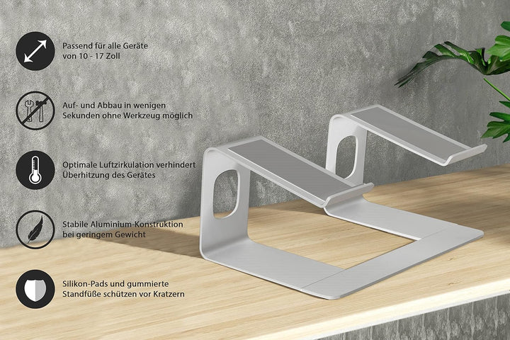 honju Laptop-Ständer für ergonomisches Arbeiten [Laptop-Erhöhung für Schreibtisch, Laptop-Stand aus