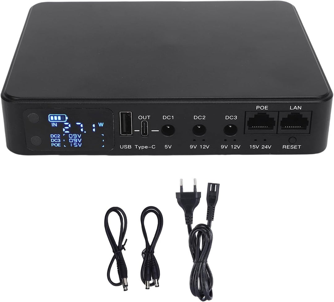 Dpofirs Tragbares UPS-Stromversorgung mit 18000-mAh-, Multi-Output-USB Typ-C DC POE für Überwachungs