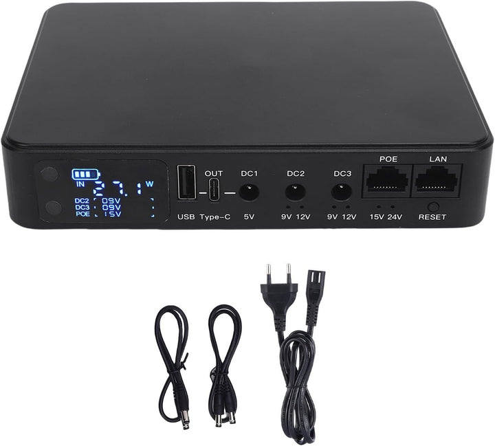 Dpofirs Tragbares UPS-Stromversorgung mit 18000-mAh-, Multi-Output-USB Typ-C DC POE für Überwachungs