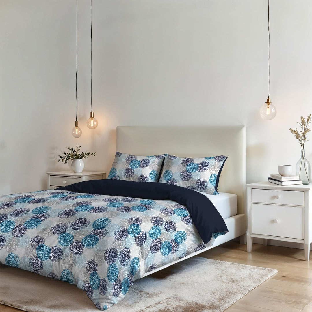 Italian Bed Linen Fantasy Bettbezug, Soffioni Blu, Doppelte