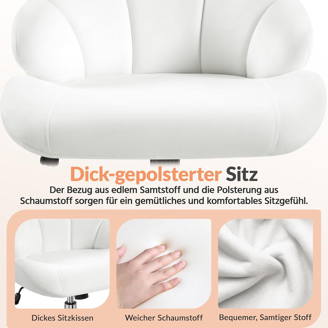 Yaheetech Bürostuhl Ergonomisch Schreibtischstuhl höhenverstellbar Drehstuhl, Bürosessel in Muschelf