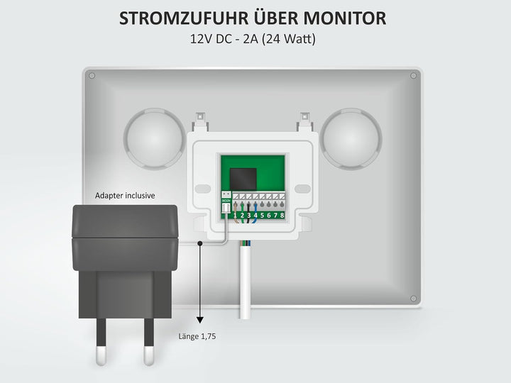 ELRO Video Türsprechanlage mit 7 Zoll Innenmonitor &amp; Türöffner, 4-Draht Aussenstelle mit Kamera