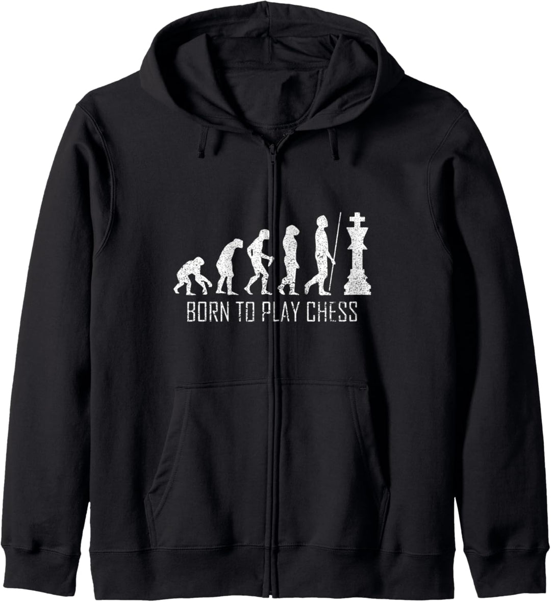Lustiger Retro Schach Geschenk Evolution Schachspieler Kapuzenjacke