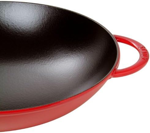 STAUB Gusseisen Wok, Inkl. Glasdeckel und herausnehmbaren Gittereinsatz, Induktionsgeeignet, Ø 37 cm
