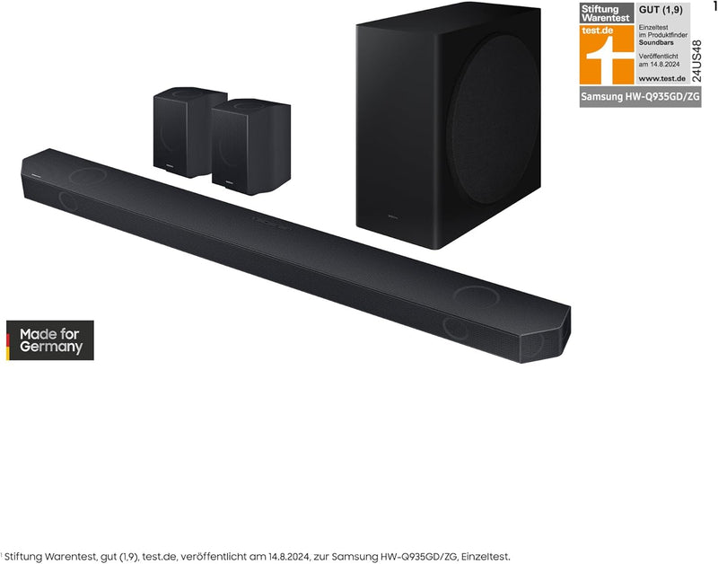 Samsung HW-Q935GD 9.1.4-Kanal Q-Soundbar für TV-Geräte, 2.0.2-Kanal-Rücklautsprecher, Bluetooth-Laut