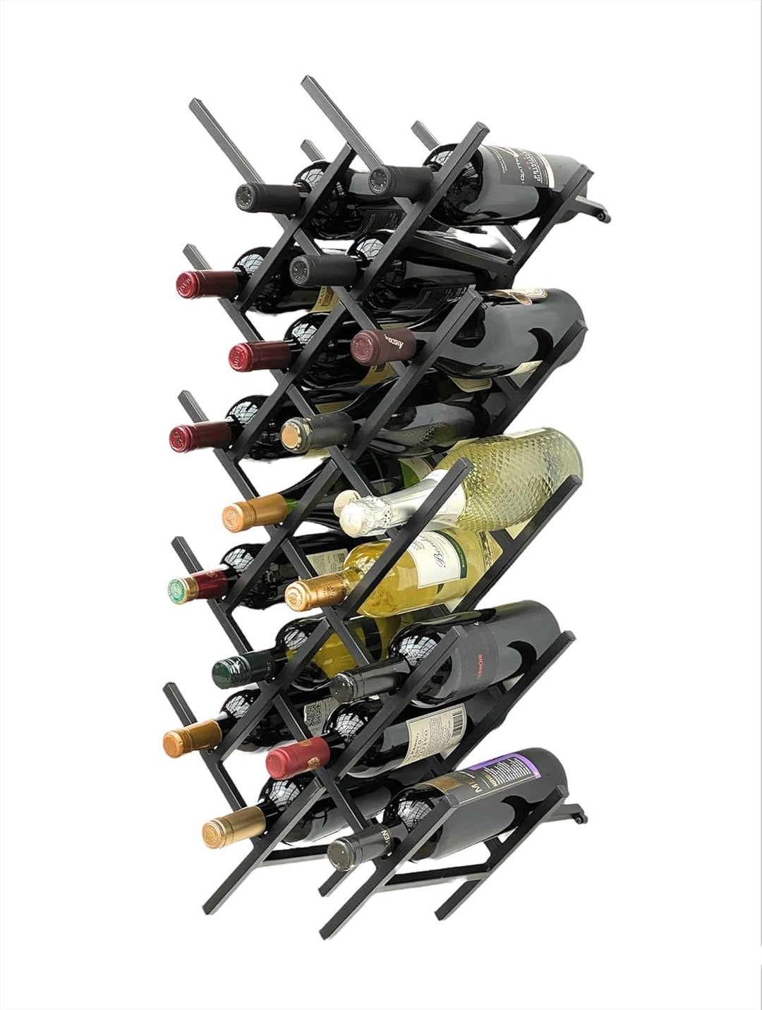 DanDiBo 2er Set Weinregal Metall Schwarz Wand erweiterbar für 18 Flaschen Acord Flaschenregal 96279