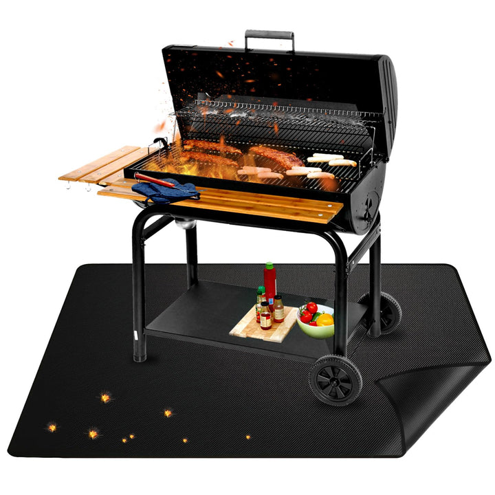 Feuerfeste Unterlage Grill, 100x150cm Matte Outdoor, Hitzebeständig bis zu 850℃, Hitzeschutzmatte Kü