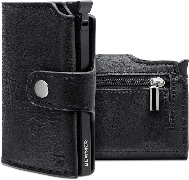 BEWMER 2 Shielded | Herren und Damen Slim Wallet mit RFID-Schutz Anti-Cloning | Kartenetui mit Münzf