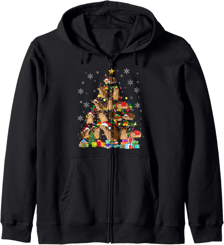 Weihnachtsmann Elfe Rentier Igel Weihnachtsbaum Xmas Light Igel Kapuzenjacke