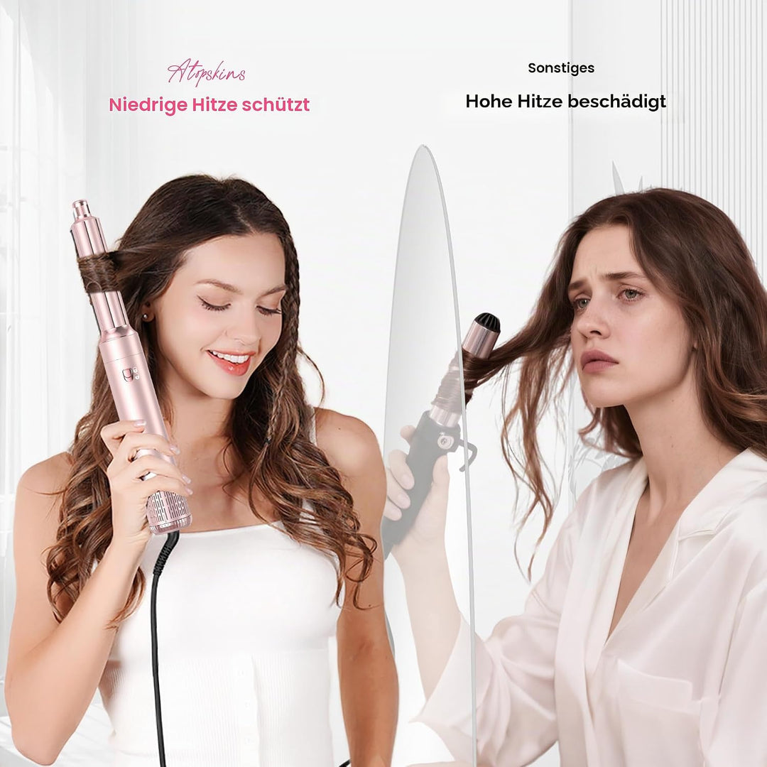 MogaWave pro Air styler 6 in 1 Hairstyler set Airbrush Haarstyler mit Warmluftbürste, Föhnbürste, Ru