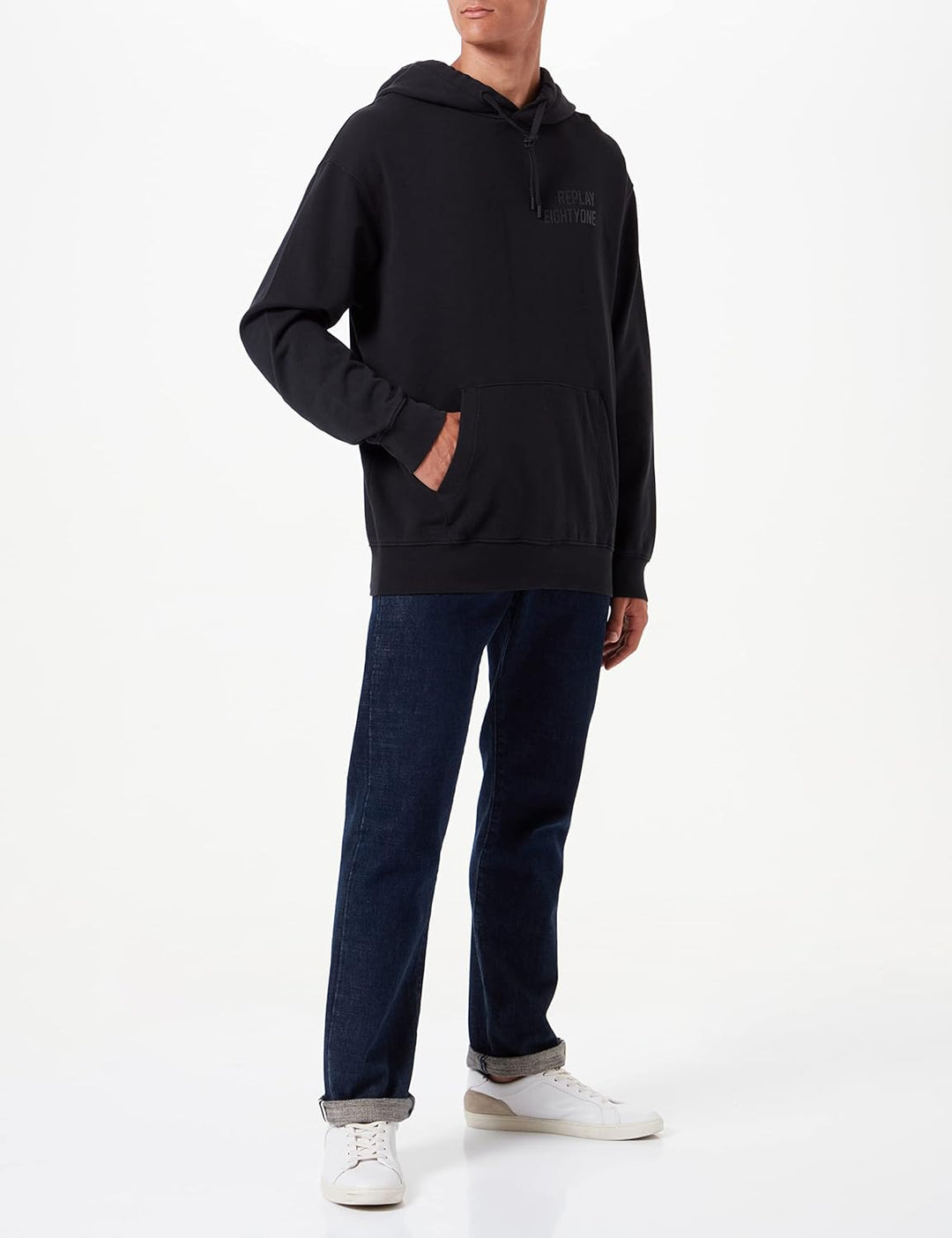 Replay Herren Hoodie mit Kapuze S 098 Black, S 098 Black