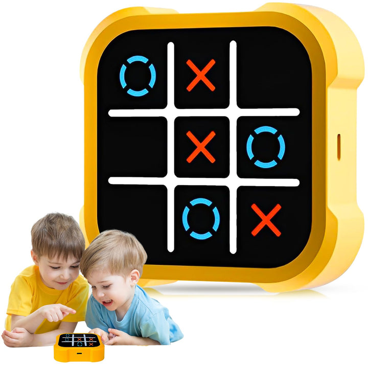 Tic Tac Toe Spiel, Tragbare 3-In-1-Puzzlespielkonsole, Tragbare Reisespiele für Bildung und Gedächtn