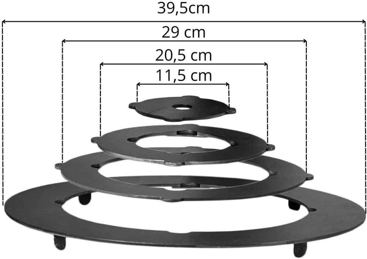 Ø36cm Uchag 2mm Stahl mit Abzugsrohr Utschak-Ofen Adapter-Ringe Utschag Feldküche Feuerstelle Campin