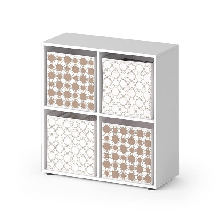 Vicco Raumteiler Tetra, Weiss, 72 x 72.6 cm mit 4 Faltboxen Opt.2 Raumteiler 73x72 cm mit Faltbox Re