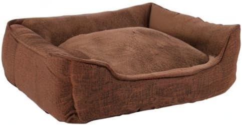 lionto Hundebett meliert Hundekissen Hundekörbchen Bezug abnehmbar, (S) 75x60 cm braun L 75 x B 60 x