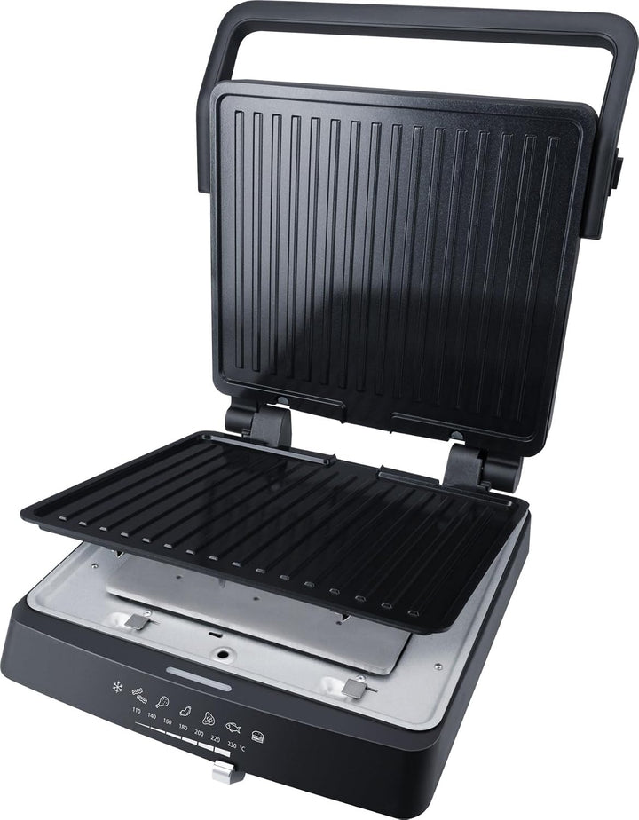 Steba FG 75 Panini-, Kontakt- und Tischgrill | PFAS-freie Grillplatten 27 x 24 cm, Betriebs- & Tempe