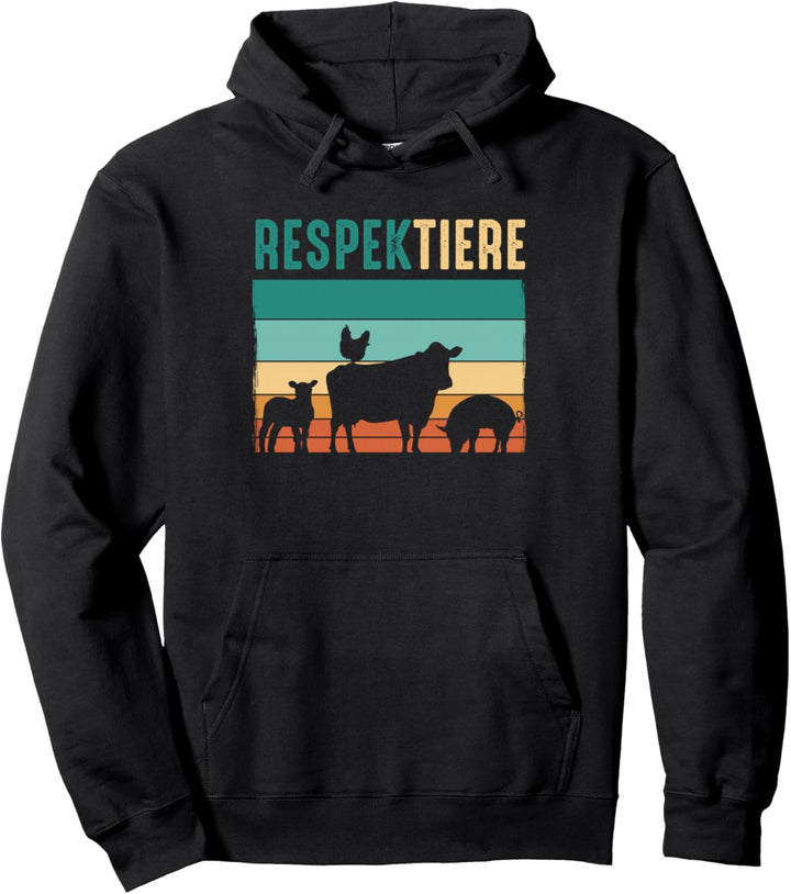 Vegetarier Veganer Tierschutz Tierrecht Veggie Respektiere Pullover Hoodie
