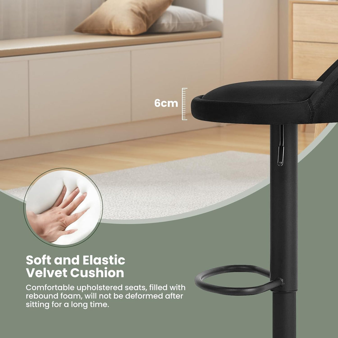EUGAD Barhocker 4er Set 360° Drehstuhl Barstuhl mit Rückenlehne Fussstütze 120kg belastbar höhenvers