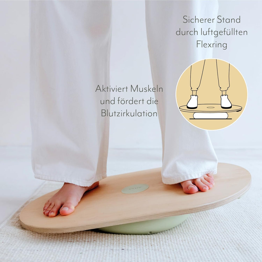 VLUV® VIPPA Balance Board aus Holz - Balanceboard für Stehschreibtisch und Home Office | Wackelbrett