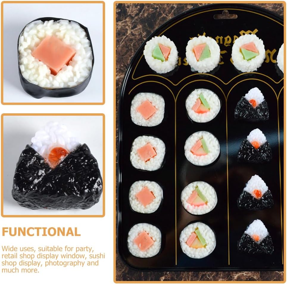 Garneck 12 STK Sushi-Simulation Puppenhaus Essen Miniatur Falsches Lachs-Sushi Künstliches Sashimi L