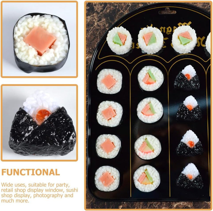 Garneck 12 STK Sushi-Simulation Puppenhaus Essen Miniatur Falsches Lachs-Sushi Künstliches Sashimi L