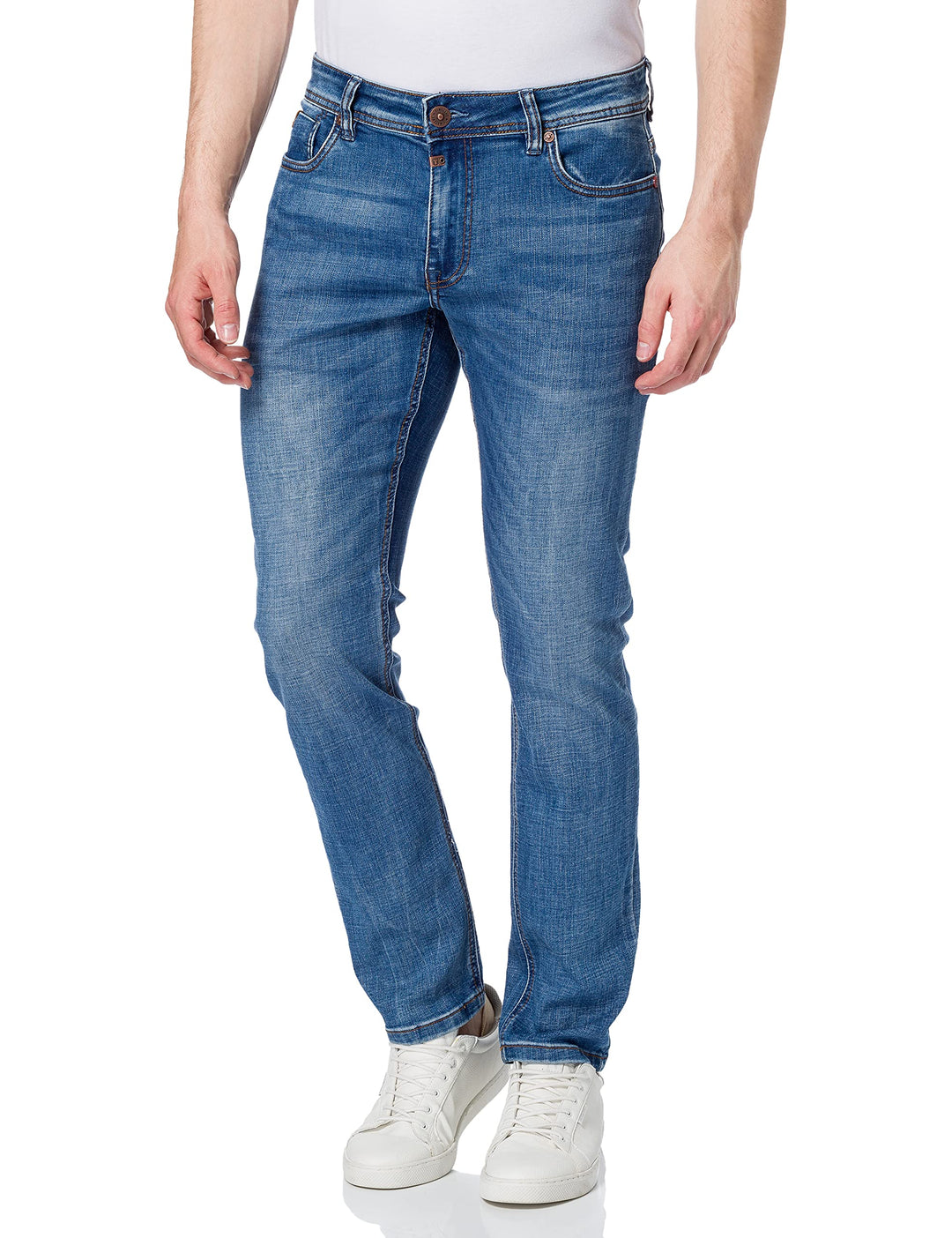 Timezone Herren Slim Eduardotz Jeans 29W / 32L Jeans Blue Wash, 29W / 32L Jeans Blue Wash